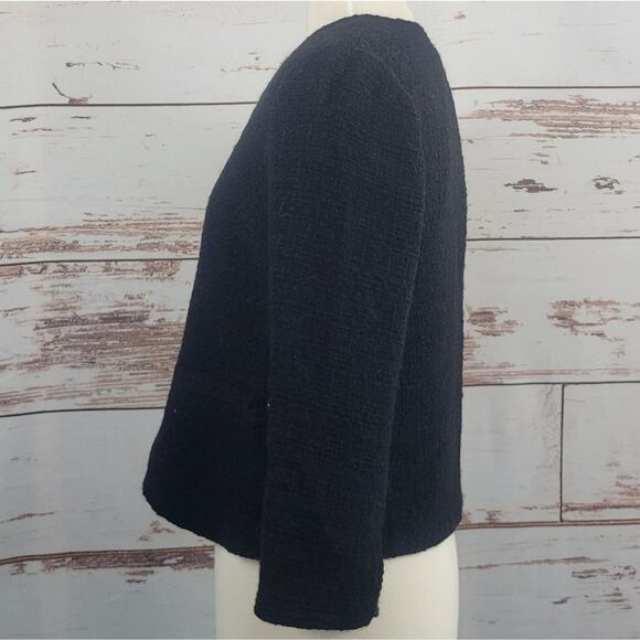 Vince Wool Blend Cropped Jacket Black Size 4 - Picture 3 of 9